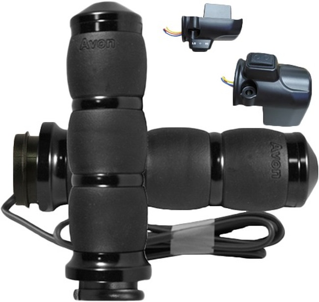 Avon Velvet Air Heated Black Twist Grips for 2023-24 FLHX/FLTRX - Heated grips for 2023-24 FLHX/FLTRX/SE/STSE models - Click Image to Close
