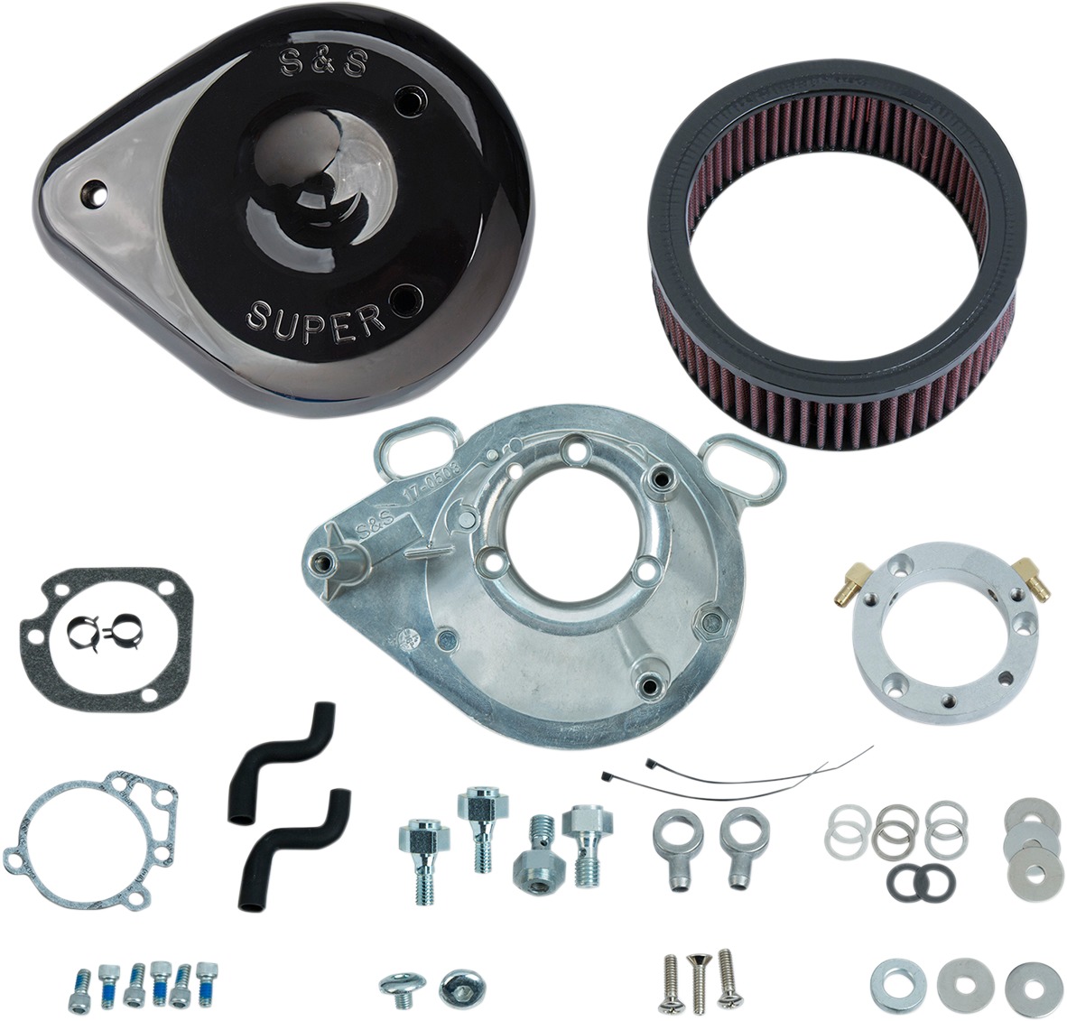 S&S Teardrop Air Cleaner Kit Black 170-0304BSS - Click Image to Close
