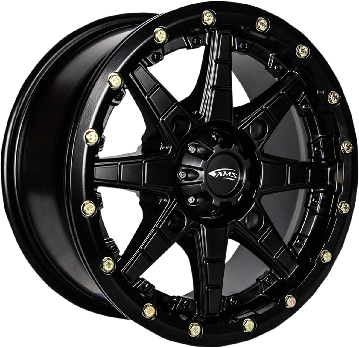 AMS Roll'n 106 Beadlock Wheel 14x7 4/137 Satin Black For ATV/UTV - 14x7 4/137 Beadlock Wheel For ATV/UTV - Click Image to Close