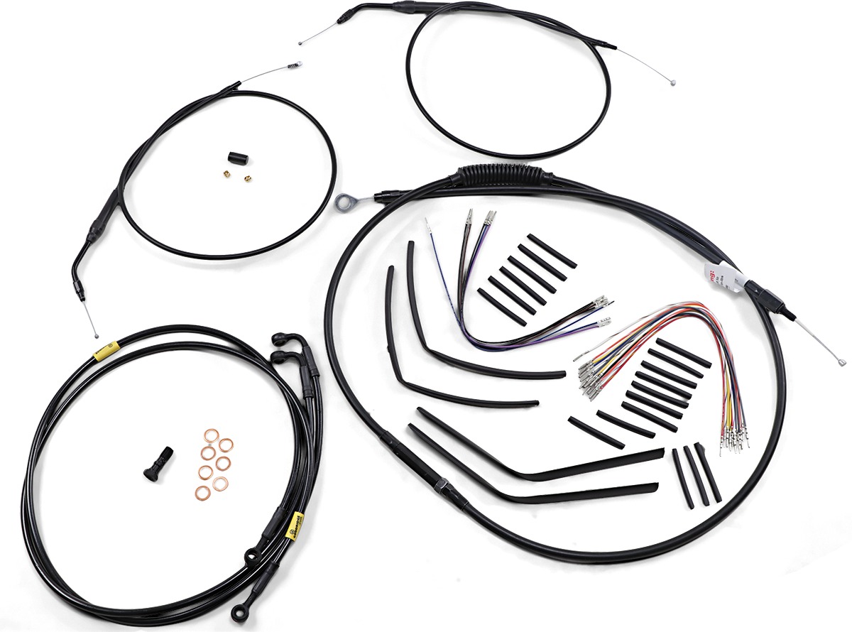 Burly Brand Jail Bar 12in Cable Kit Black For Harley FXDF Fat Bob - 12in T-Bar cable kit For Harley FXDF Fat Bob models - Click Image to Close