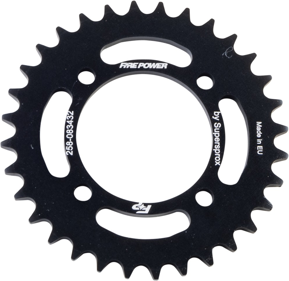 Fire Power Aluminum Rear Sprocket 32 Tooth Black - 32T aluminum rear sprocket in black finish - Click Image to Close