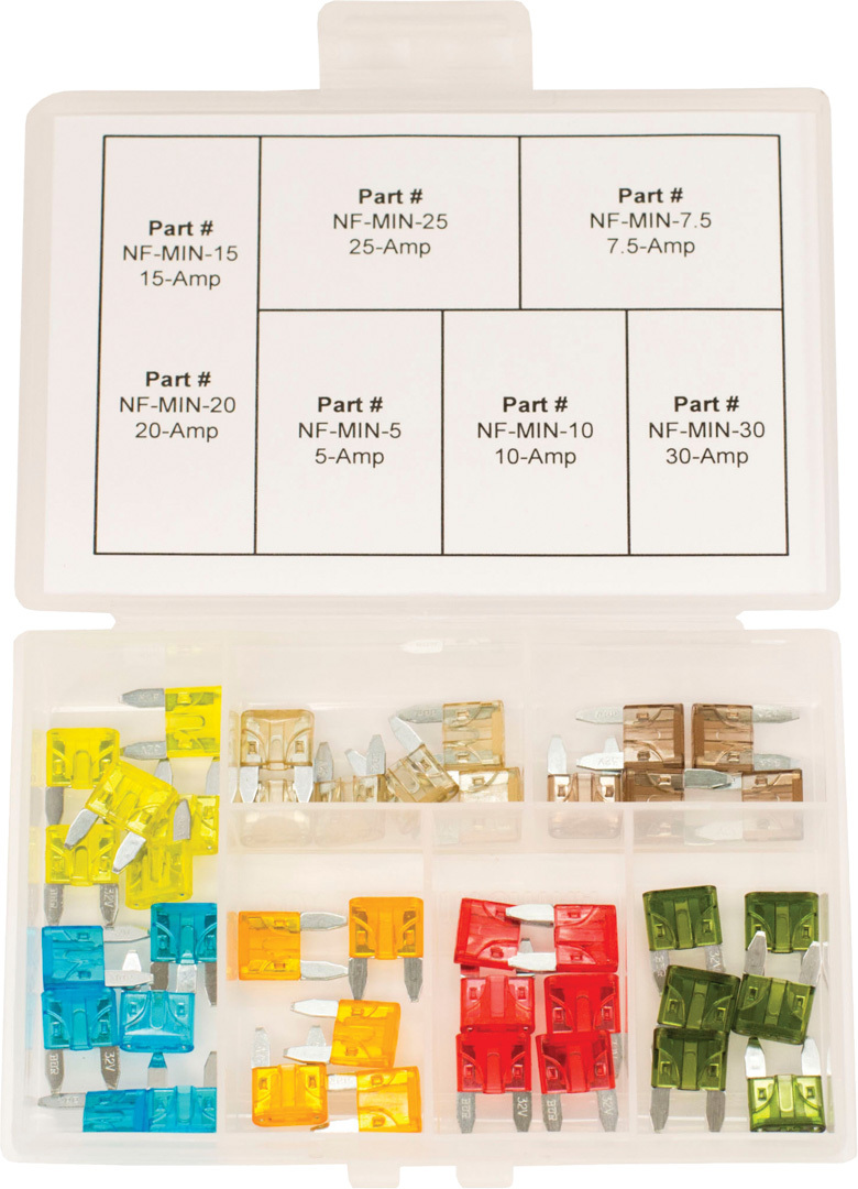 NAMZ Assorted Mini Fuse Kit 40pc - Assorted mini fuse kit, 40 pieces - Click Image to Close