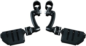 Kuryakyn Longhorn Trident Offset Highway Pegs Black 1-1/2in Clamps