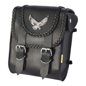 Willie & Max Black Magic Sissy Bar Bag 8x10x4.5 in Black - Universal sissy bar bag in black synthetic leather