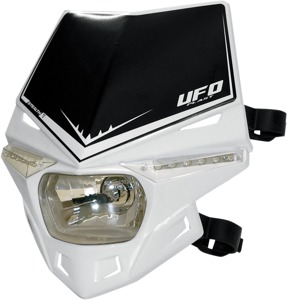 UFO Stealth Two-Piece Headlight System Universal White - Universal fit headlight system with LEDs