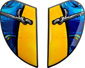 Icon Airform Helmet Side Plates Brozak Blue Yellow One Size - Replacement side plates for Icon Airform helmets