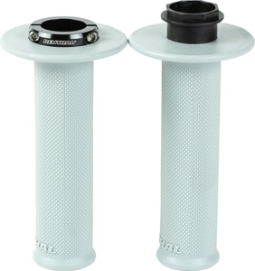 Renthal MX Original Lock-On Grips Soft Full Diamond White - Soft Full Diamond lock-on grips for MX handlebars