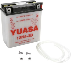 Yuasa 12N5-3B Conventional 12V Battery - 12V conventional battery for motorcycles and mowers