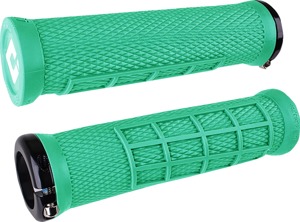 ODI Elite Flow v2.1 Lock-On Grips Cyan - Lock-On grips with offset padding, Cyan, Pair