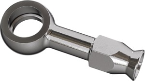 Goodridge Banjo Adapter Straight for 3/8 or M10 Bolt Silver - Banjo adapter for Goodridge universal brake lines