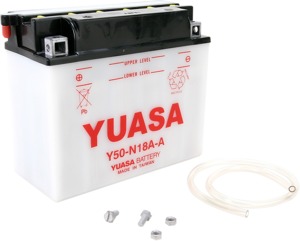 Yuasa Y50-N18A-A Yumicron 12V Battery - 12V conventional battery, sold dry. Fits Suzuki LT250EF