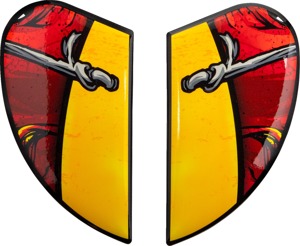 ICON Airform Brozak Helmet Side Plates Red/Yellow One Size - Side plates for ICON Airform Brozak helmets