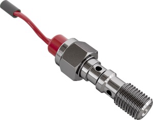 Goodridge Double Brake Light Switch Bolt M10x1.00 30mm Red Silver - Banjo adapter for Goodridge universal brake lines