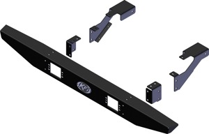 KFI Rear Formed Bumper Black for Polaris Ranger Midsize - Steel rear bumper for Polaris Ranger Midsize models