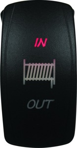 DragonFire Racing Lighted Winch Switch Red Dual LED - Dual LED winch in/out switch, red LED, universal fit