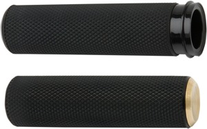 Arlen Ness Fly-By-Wire Fusion Series Grips Knurled w/ Brass