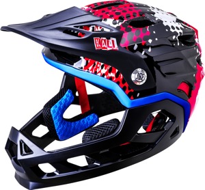 Kali Maya Punk Child Full Face Bicycle Helmet Blue/White/Red/Black - Modular child bicycle helmet, Maya model, Punk graphic