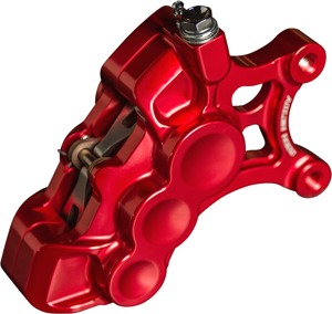Arlen Ness 6-Piston Front Left Brake Caliper Red For Harley-Davidson - 6-piston caliper, front left, red For Harley-Davidson