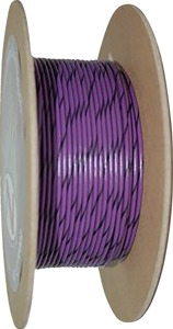 NAMZ 100ft 20 AWG Violet/Black Stripe Wire Spool - 100ft 20 AWG wire spool, Violet/Black Stripe