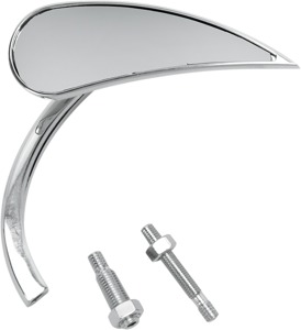 Arlen Ness Chrome Teardrop Diecast Mirror Right, 4-1/2"x1-1/2"