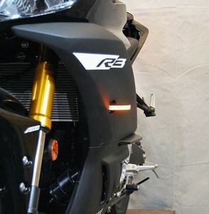New Rage Cycles Front LED Turn Signals Black Fits 19-24 Yamaha YZF-R3