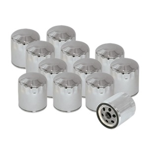 S&S Cycle Chrome Oil Filters - 12 Pack Fits Shovelhead Models