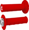 ODI Half Waffle V2.1 Lock-On Grips Red Silver 7/8" Bars - Lock-on grips, red/silver, fits 7/8 in bars ODI Half Waffle V2.1 Lock-On Grips Red Silver 7/8" Bars - Lock-on grips, red/silver, fits 7/8 in bars