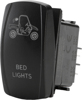 "Bed Lights" Illuminated Rocker Switch - Amber Lighted SPST Rocker