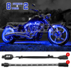 XK Glow Single Color LED Accent Light Motorcycle Kit Blue - 8xPod + 2x8InStrips XK Glow Single Color LED Accent Light Motorcycle Kit Blue - 8xPod + 2x8InStrips