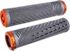 ODI CF11 V2.1 BMX Grips Lynx Gray/Orange with Orange Clamps - Lock-on BMX grips in gray and orange by ODI ODI CF11 V2.1 BMX Grips Lynx Gray/Orange with Orange Clamps - Lock-on BMX grips in gray and orange by ODI
