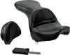 Explorer Stitched 2-Up Seat Black Gel w/Backrest - For 84-99 HD Softail
