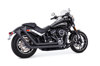 Black Up Sweeps Full Exhaust w/Fishtail Endcaps - For 18-20 H-D Softail