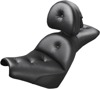 Explorer RS Pillow 2-Up Seat Black w/Backrest - For Harley FXBB