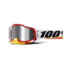 100% Racecraft 2 Goggles Mirror Silver Flash Adult Arsham Red - Mirrored lens offroad goggles, adult size, Arsham Red