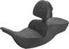 Saddlemen Roadsofa LS Seat with Backrest Black For Harley FLHT/FLTR 97-07 - 2-up seat with backrest For Harley FLHT/FLTR 97-07