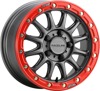 Raceline Alpha Beadlock 15x7 Gunmetal/Red 5x114.3 +25 For Polaris RZR Pro R