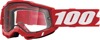 100% Accuri 2 Enduro Dual Pane Goggle Neon Red Clear Lens Adult - Dual pane, anti-fog goggle in neon red, adult size