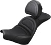 Explorer Stitched 2-Up Seat Black Gel w/Backrest - For Harley FXBB