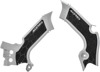 X-Grip Frame Guards Silver/Black - For 19-24 Kawasaki KX250F/X KX450/X