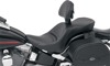 Explorer Stitched 2-Up Seat Black Gel w/Backrest - For Harley Softail