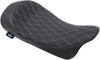 Drag Specialties EZ-On Low-Profile Solo Seat Black For Harley Touring - Solo seat for Harley Touring models