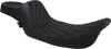 Drag Specialties Predator III Extended Reach Seat Black Harley FLHX FLHR - Extended reach 2-up seat for Harley FLHX/FLHR