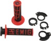 Emig MX V2 Lock On MX Grips System - Half Waffle Black & Red