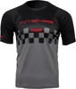 Thor Intense Assist Chex Short-Sleeve Jersey Gray/Black/Red Men's M - Performance MTB jersey, moisture wicking, men's size M