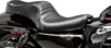 Cherokee Pleated Vinyl 2-Up Seat - Black - For Harley XL Sportster