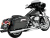 4" Slash Round Chrome Dual Slip On Exhaust - For 95-16 Harley Touring
