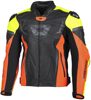 Men's Apex V1 Leather Armored Riding Jacket Fluo.Red/HiViz 2X-Large