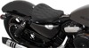 Bobber Double Diamond Vinyl Solo Seat - Black - For 10-20 Harley XL