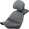 Explorer 2-Up Latice Stitched Seat w/ Backrest Black - for 18-19 Harley Davidson FLSB/FXLR