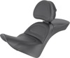 Explorer Smooth 2-Up Seat Black Gel w/Backrest - 18-20 Harley Softail